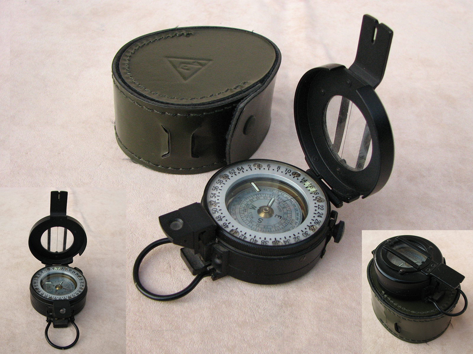 Francis Barker M-73 prismatic compass brought back from Gulf War